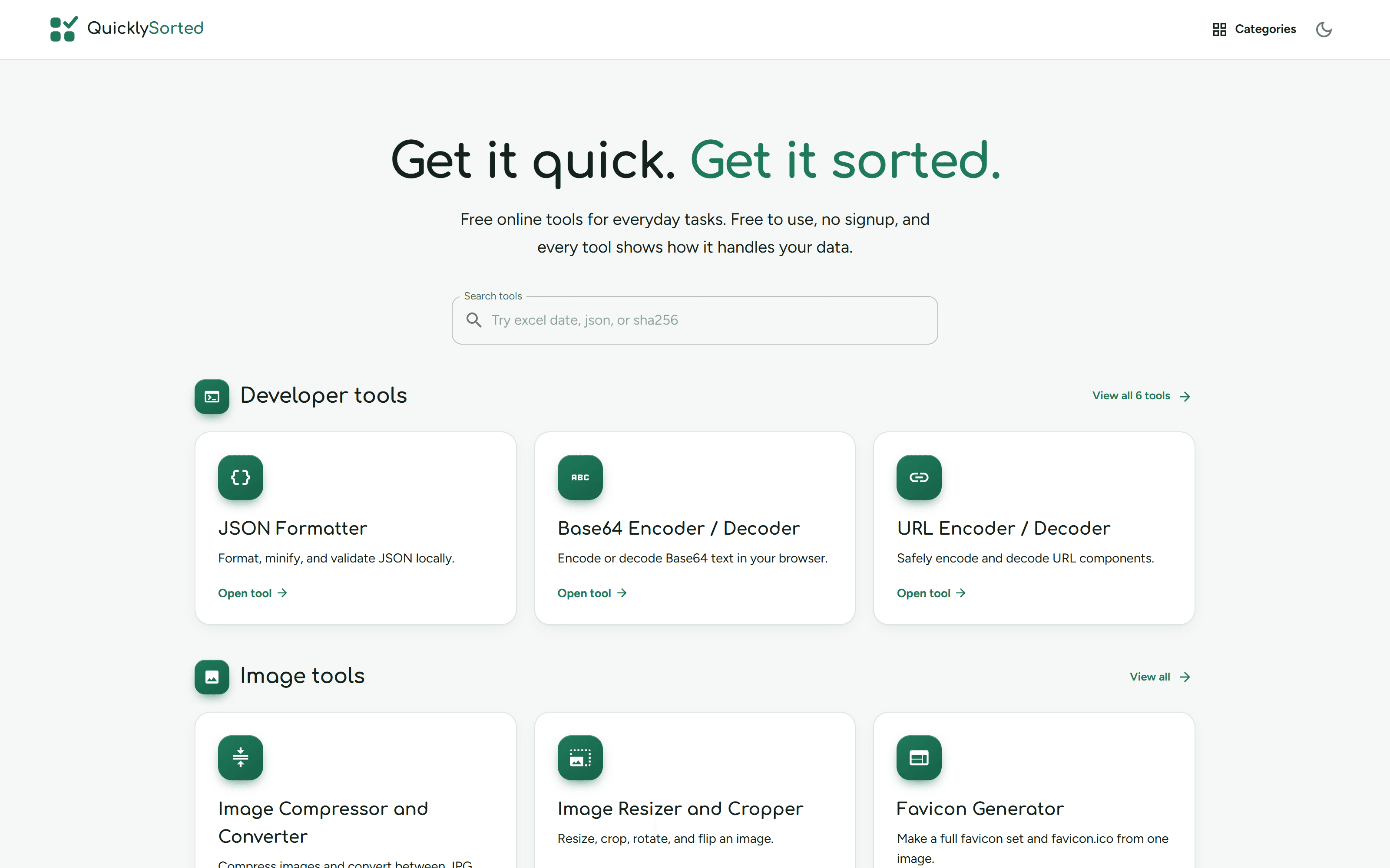QuicklySorted product screenshot